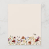 Boho Wildblumen Baby Showcard (Rückseite)