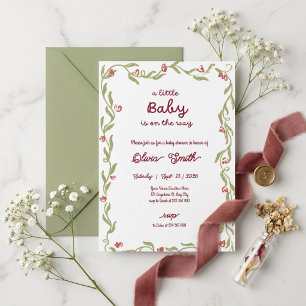 Boho-Wildblumen-Baby-Shower-Papeterie Einladung