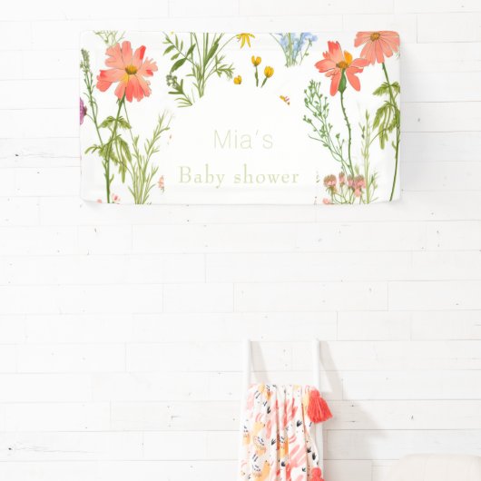 Boho Wildblumen Babydusche Banner (InSitu)