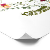 Boho Wildblumen Babydusche Begrüßungszeichen Poster (Ecke)