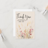 Boho Wildblumen Babydusche Danke Karte (Vorderseite/Rückseite Beispiel)