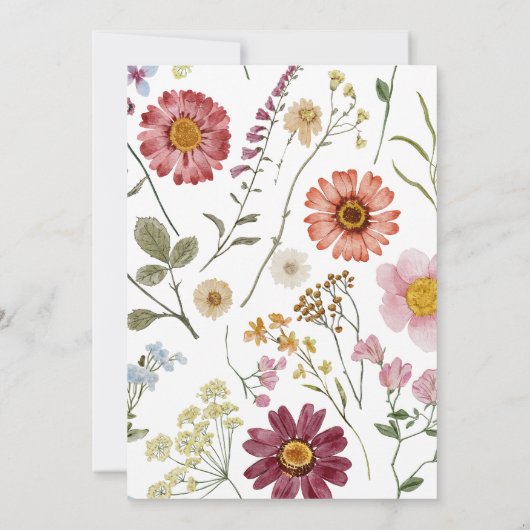 Boho Wildblumen Babydusche Einladung (Rückseite)