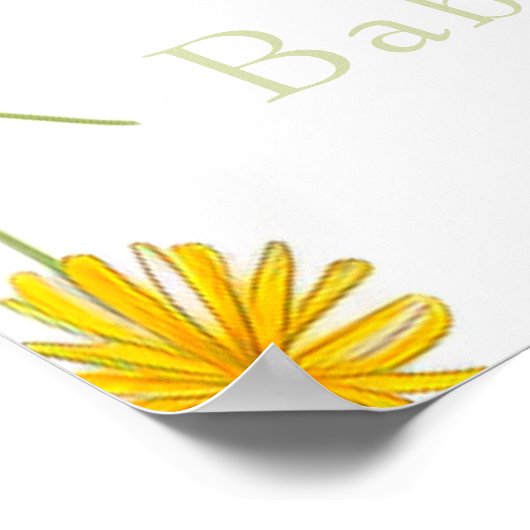 Boho Wildblumen Babydusche Poster (Ecke)