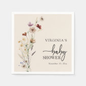 Boho Wildblumen Babydusche Serviette (Vorderseite)