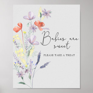 Boho Wildblumen - Babys sind süß Poster