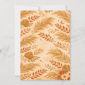 Boho Wildblumen Bär Herbst Pampasgras Einladung (Rückseite)
