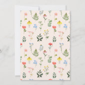 Boho Wildblumen Bee Baby Shower Einladung (Rückseite)