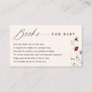 Boho Wildblumen Bees Baby Showbucher Begleitkarte