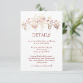 Boho Wildblumen Begleitkarte (Stehend Vorderseite)