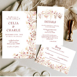 Boho Wildblumen Begleitkarte