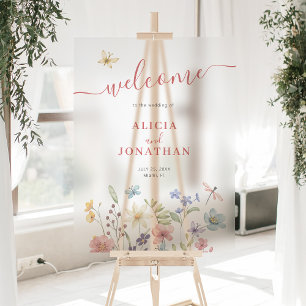 Boho Wildblumen begrüßen Hochzeit Acrylschild
