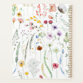 Boho Wildblumen Benutzerdefinierter Name Monogramm Planer (Rückseite)