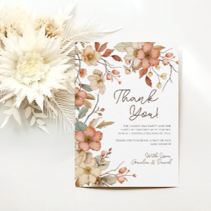 Boho-Wildblumen-Blumen-Baby-Shower-Dankeskarten Dankeskarte