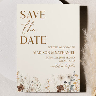 Boho-Wildblumen-Blumen-Blumen-Garten-Hochzeit Save The Date