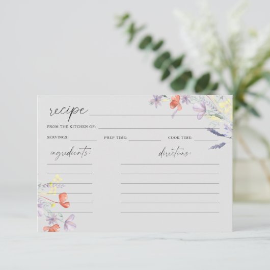 Boho Wildblumen Blumenkochkarte (Stehend Vorderseite)