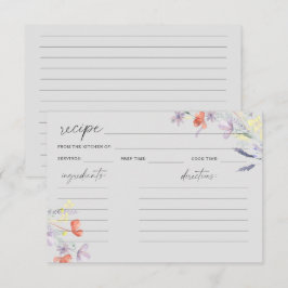 Boho Wildblumen Blumenkochkarte