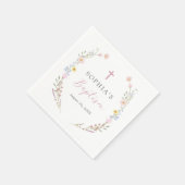 Boho-Wildblumen-Blumenmädchen-Taufe Serviette (Ecke)