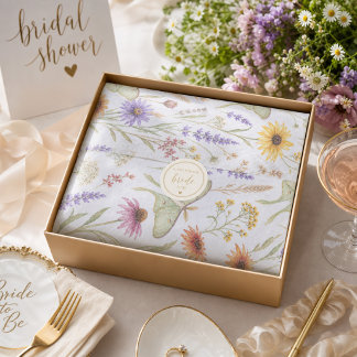 Boho Wildblumen-Blumenmuster Botanischer Mondfalte Seidenpapier