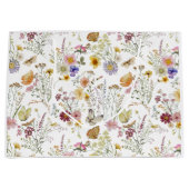 Boho-Wildblumen-Blumenmuster Große Geschenktüte (Vorderseite)