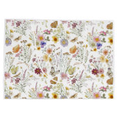 Boho-Wildblumen-Blumenmuster Große Geschenktüte (Rückseite)