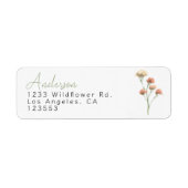 Boho-Wildblumen-Blumenrahmen-Rücksendeadresse (Vorne)