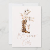 Boho Wildblumen Boots Brunch Bubbly Brautparty Einladung (Rückseite)