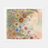 Boho-Wildblumen-Botanik-Muster-Fleece-Decke Fleecedecke (Vorderseite (Horizontal))
