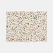Boho-Wildblumen-Botanisches-Blumen-Erdtöne Fleecedecke (Vorderseite (Horizontal))