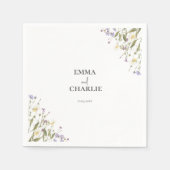 Boho Wildblumen Botanisches Hochzeitspapier Napkin Serviette (Vorderseite)