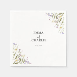 Boho Wildblumen Botanisches Hochzeitspapier Napkin Serviette