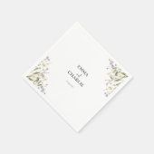 Boho Wildblumen Botanisches Hochzeitspapier Napkin Serviette (Ecke)