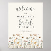 Boho-Wildblumen-Braut- Dusche Poster (Vorne)