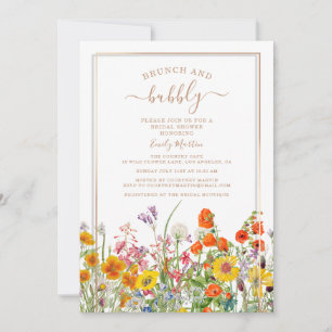 Boho-Wildblumen-Brautjunggesellinnenabschied mit B Einladung