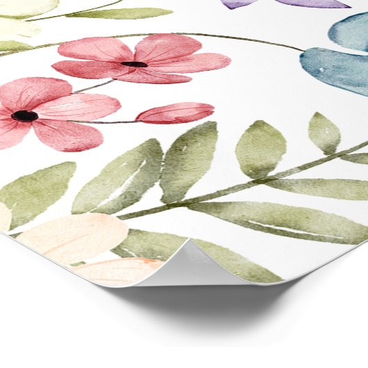 Boho Wildblumen Brautparty Begrüßungszeichen Poster (Ecke)