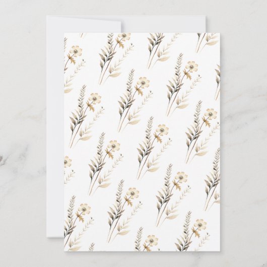 Boho Wildblumen Brautparty Einladung (Rückseite)