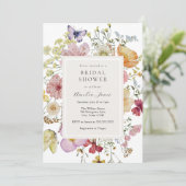 Boho-Wildblumen-Brautparty Einladung (Stehend Vorderseite)