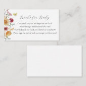 Boho Wildblumen Bücher für Baby Begleitkarte (Vorne/Hinten)