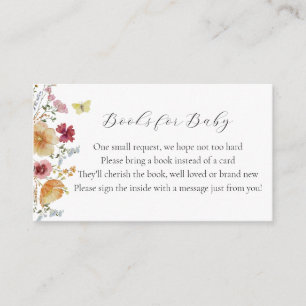 Boho Wildblumen Bücher für Baby Begleitkarte