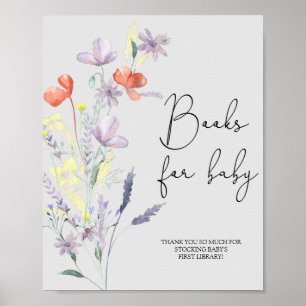 Boho Wildblumen - Bücher für das Baby Poster