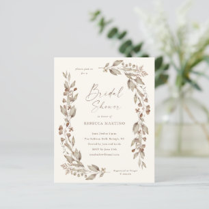 Boho Wildblumen Budget Brautparty-Einladungen