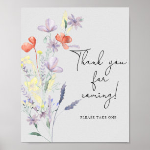 Boho Wildblumen \ Danke, dass Sie kommen Poster