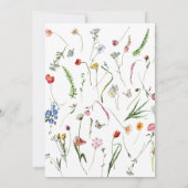 Boho Wildblumen Dedication Einladung (Rückseite)