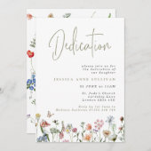 Boho Wildblumen Dedication Einladung (Vorne/Hinten)