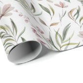 Boho Wildblumen Dusty Pink Sage Green Geschenkpapier (Rolleneckpunkt)