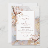 Boho Wildblumen Einladung Hochzeit (Vorderseite)