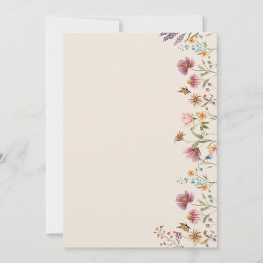 Boho Wildblumen Einladung Hochzeit (Rückseite)