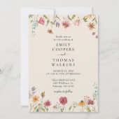 Boho Wildblumen Einladung Hochzeit (Vorderseite)