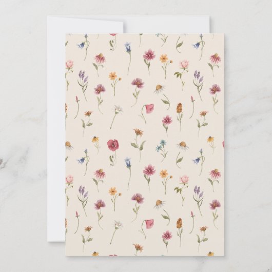 Boho Wildblumen Einladung Hochzeit (Rückseite)