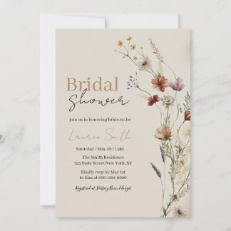 Boho-Wildblumen-Einladung zur Brautparty Einladung