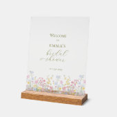 Boho-Wildblumen Elegante Babyparty Acrylschild (Winkel)